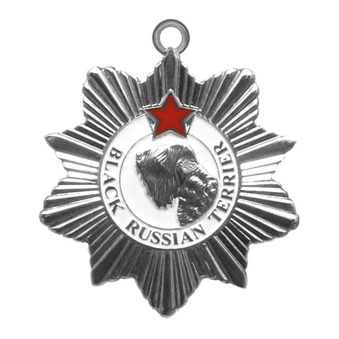 Black Russian Terrier Dog Id Tag Silver Finish - Tags4Tails