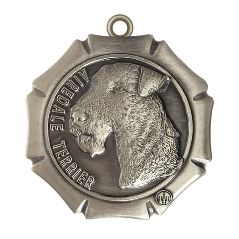 Airedale Terrier Dog Id Tag Antique Silver Finish - Tags4Tails