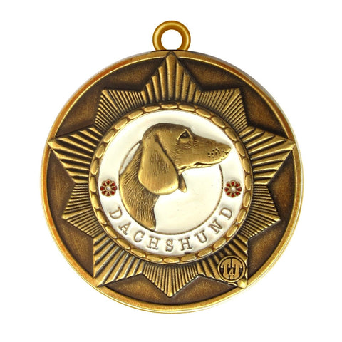 Dachshund Dog Id Tag Antique Gold Finish - Tags4Tails