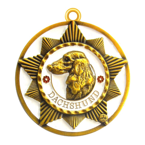 Dachshund Dog Id Tag Antique Gold Finish - Tags4Tails