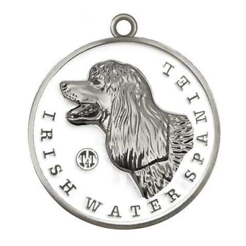 Irish Water Spaniel Dog Id Tag Silver Finish - Tags4Tails