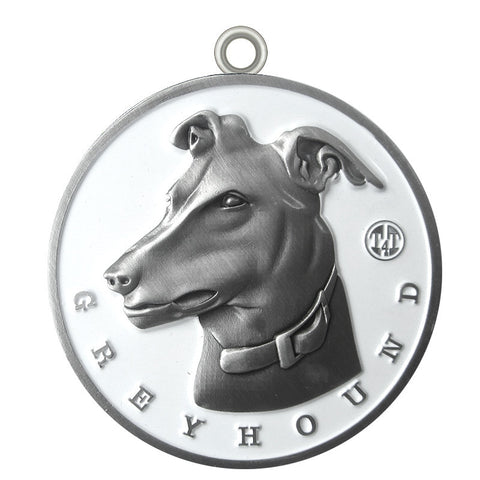 Greyhound Dog Id Tag Antique Silver Finish - Tags4Tails