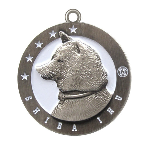 Shiba Inu Dog Id Tag Antique Silver Finish - Tags4Tails