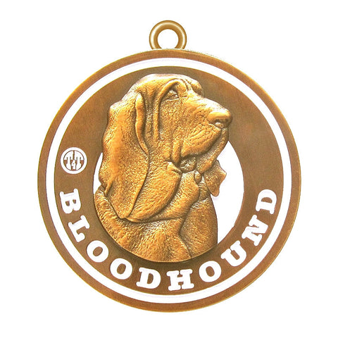 Bloodhound Dog Id Tag Antique Gold Finish - Tags4Tails