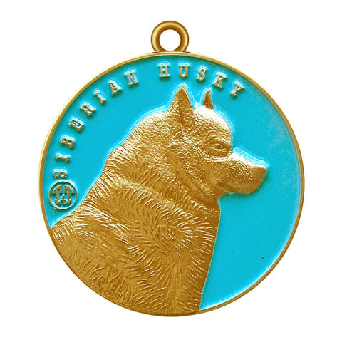 Siberian Husky Dog Id Tag Antique Gold Finish - Tags4Tails