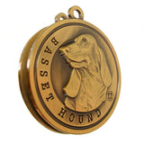Basset Hound Dog Id Tag Antique Gold Finish - Tags4Tails