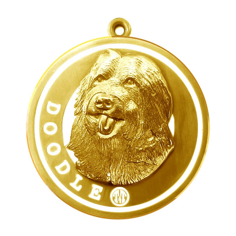 Doodle Dog Id Tag Gold Finish - Tags4Tails