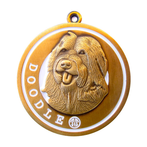 Doodle Dog Id Tag Antique Gold Finish - Tags4Tails