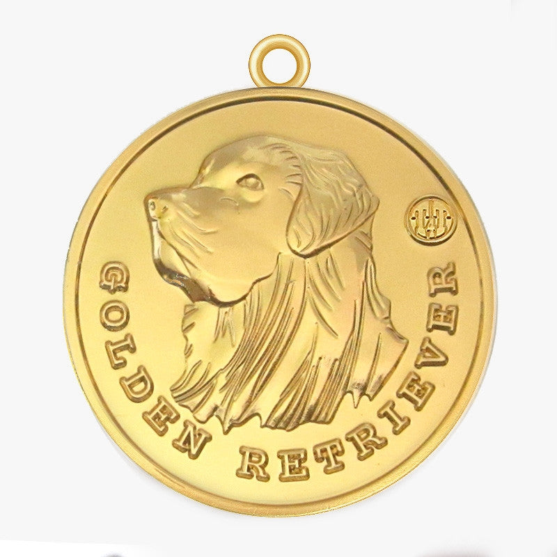 Golden Retriever Dog Id Tag Gold Finish - Tags4Tails