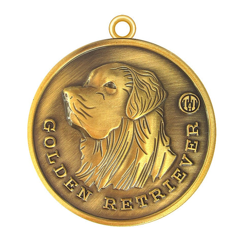 Golden Retriever Dog Id Tag Tag Antique Gold Finish - Tags4Tails