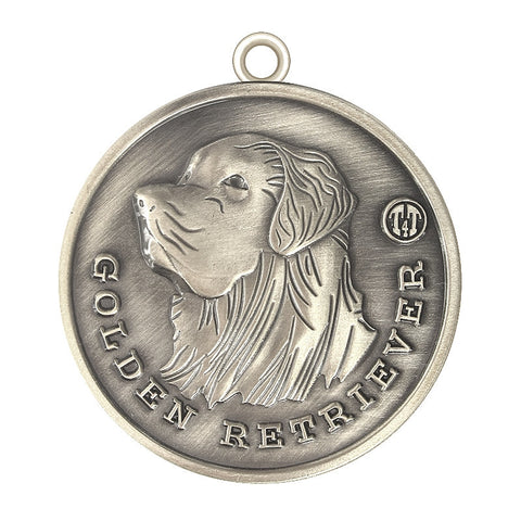 Golden Retriever Dog Id Tag Antique Silver Finish - Tags4Tails