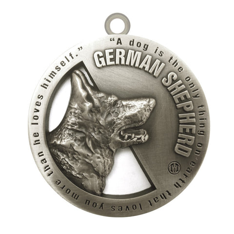 German Shepherd Dog Id Tag Antique Silver Finish - Tags4Tails