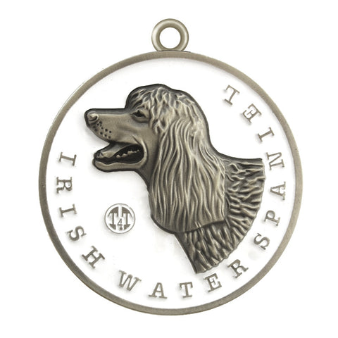 Irish Water Spaniel Dog Id Tag Antique Silver Finish - Tags4Tails