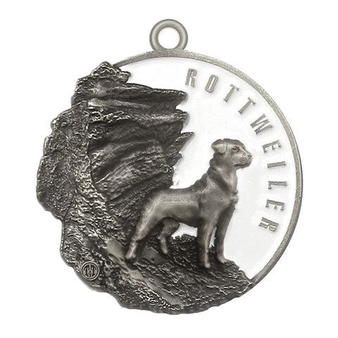 Rottweiler Dog Id Tag Antique Silver Finish - Tags4Tails