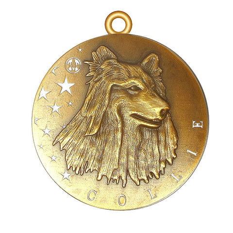 Collie Id Tag Antique Gold Finish - Tags4Tails