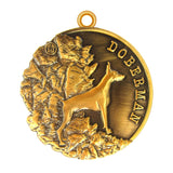 Doberman Dog Id Tag Antique Gold Finish - Tags4Tails
