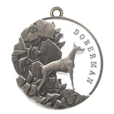 Doberman Dog Id Tag Antique Silver Finish - Tags4Tails