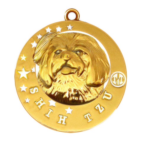 Shih Tzu Dog Id Tag Gold Finish - Tags4Tails