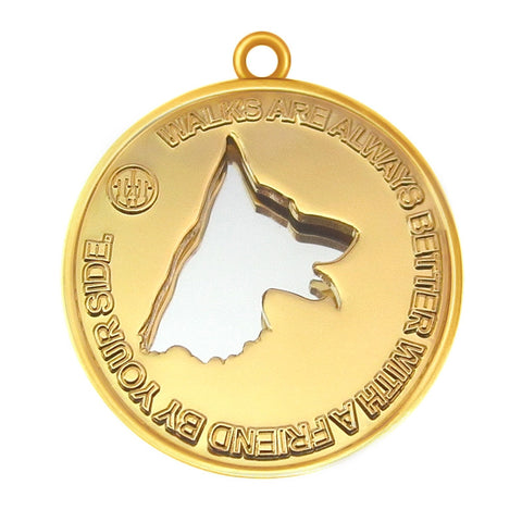Walks GS Dog Id Tag Gold Finish - Tags4Tails