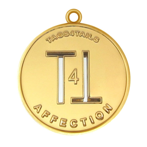 T4T Affection Dog Id Tag Gold Finish - Tags4Tails