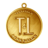 T4T Affection Dog Id Tag Antique Gold Finish - Tags4Tails