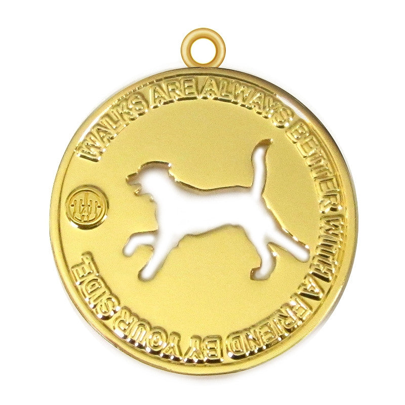 Walk with a Friend Dog Id Tag Gold Finish - Tags4Tails