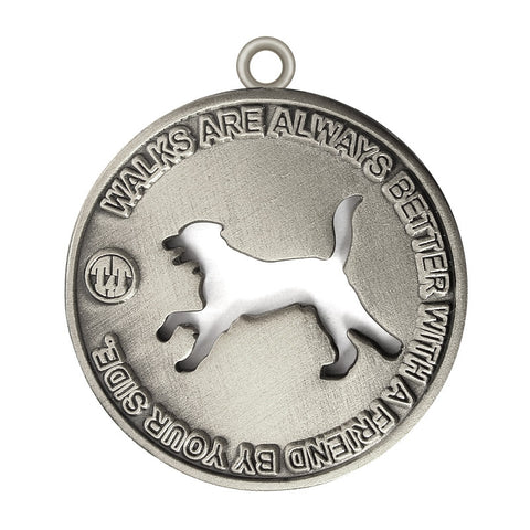 Walk with a Friend Dog Id Tag Antique Silver Finish - Tags4Tails