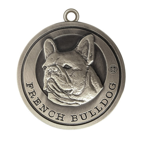 French Bulldog Antique Silver Dog Id Tag - Tags4Tails