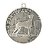 Great Dane Dog Id Tag Antique Silver Finish - Tags4Tails