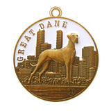 Great Dane Dog Id Tag Antique Gold Finish - Tags4Tails