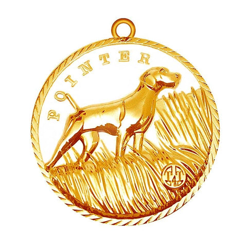 Pointer Dog Id Tag Gold Finish - Tags4Tails
