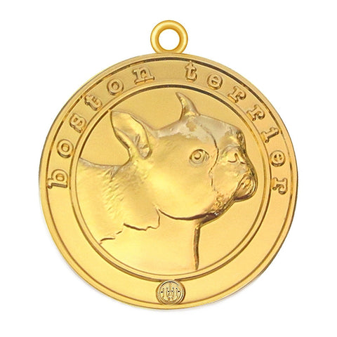 Boston Terrier Dog Id Tag Gold Finish - Tags4Tails