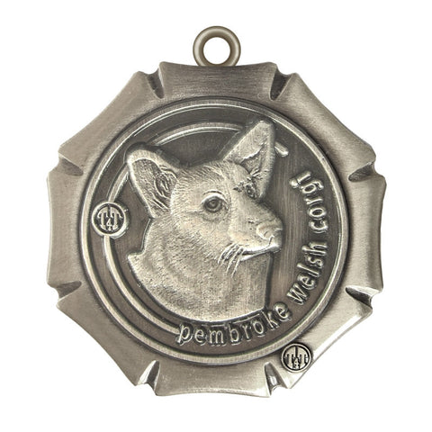 Pembroke Welsh Corgi Dog Id Tag Antique Silver Finish - Tags4Tails