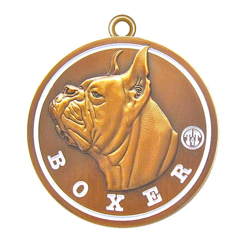 Boxer Id Tag Antique Gold Finish - Tags4Tails
