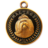 Maltese Dog Id Tag Antique Gold Finish - Tags4Tails