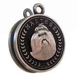 Maltese Dog Id Tag Antique Silver Finish - Tags4Tails