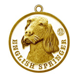 English Springer Dog Id Tag Antique Gold Finish - Tags4Tails