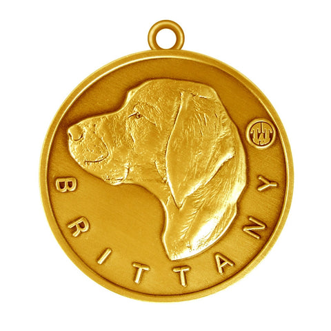 Brittany Id Tag in Antique Gold Finish - Tags4Tails