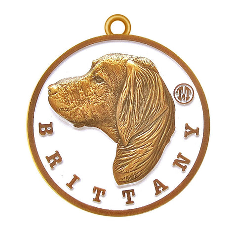 Brittany Id Tag Antique Gold Finish - Tags4Tails