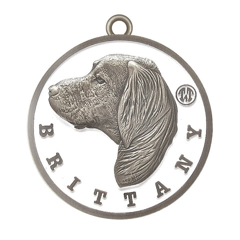 Brittany Id Tag Antique Silver Finish - Tags4Tails