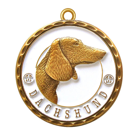 Dachshund Dog Id Tag Antique Gold Finish - Tags4Tails