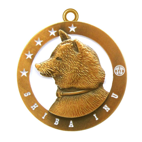 Shiba Inu Dog Id Tag Antique Gold Finish - Tags4Tails