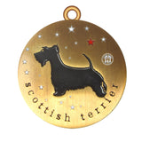 Scottish Terrier Dog Id Tag Antique Gold Finish - Tags4Tails