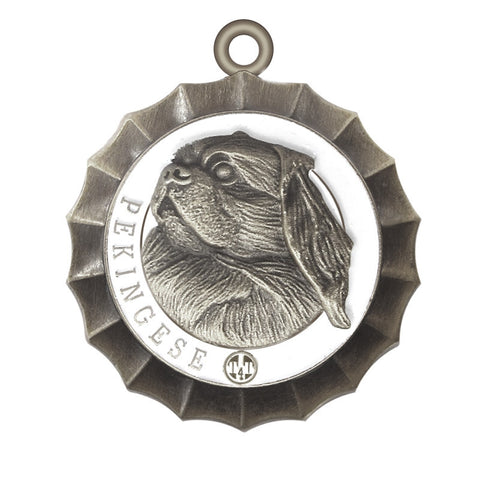 Pekingese Dog Id Tag Antique Silver Finish - Tags4Tails