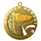 Russian Borzoi Dog Id Tag Antique Gold Finish - Tags4Tails