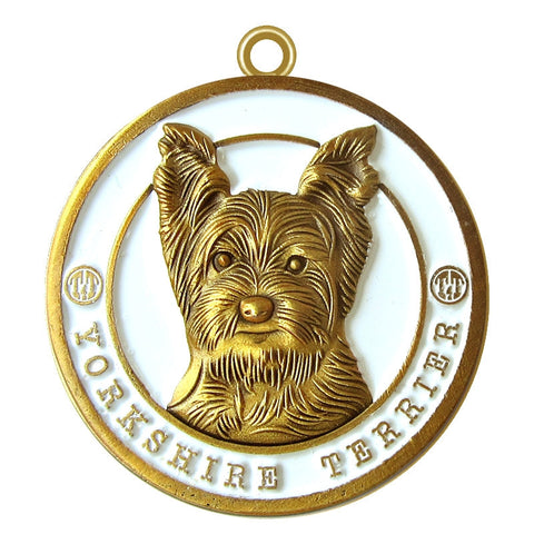 Yorkshire Terrier Dog Id Tag Antique Gold Finish - Tags4Tails