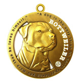 Rottweiler Dog Id Tag Antique Gold Finish - Tags4Tails