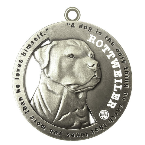 Rottweiler Dog Id Tag Antique Silver Finish - Tags4Tails