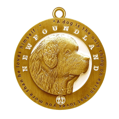 Newfoundland Dog Id Tag Antique Gold Finish - Tags4Tails