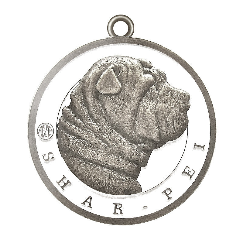 Shar-Pei Dog Id Tag Antique Silver Finish - Tags4Tails